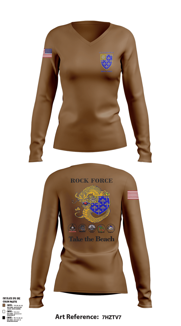 Women's Long Sleeve Vneck Shirt, 3rd Battalion, 34th Infantry Regiment, Army, Teamtime, Team time, sublimation, custom sports apparel, team uniforms, spirit wear, spiritwear, sports uniforms, custom shirts, team store, custom team store, fundraiser sports, apparel fundraiser