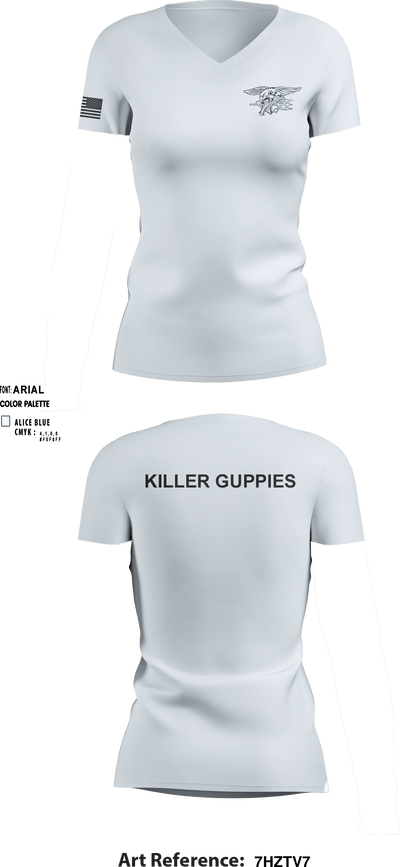 HuggersKiller Guppies 1453423 Women's Short Sleeve V-neck Shirt - 5