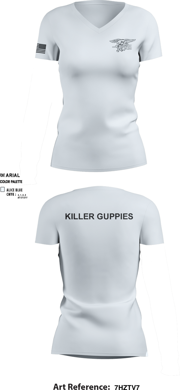 Women's Short Sleeve Vneck Shirt, HuggersKiller Guppies, Wrestling, Teamtime, Team time, sublimation, custom sports apparel, team uniforms, spirit wear, spiritwear, sports uniforms, custom shirts, team store, custom team store, fundraiser sports, apparel fundraiser