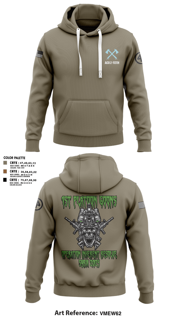 Hoodie, A-CO 2-113th Infantry, Army, Teamtime, Team time, sublimation, custom sports apparel, team uniforms, spirit wear, spiritwear, sports uniforms, custom shirts, team store, custom team store, fundraiser sports, apparel fundraiser