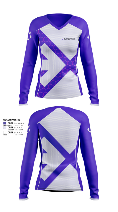 Jumpmind Pelotonia 7942497 Women's Long Sleeve V-neck Shirt - 10