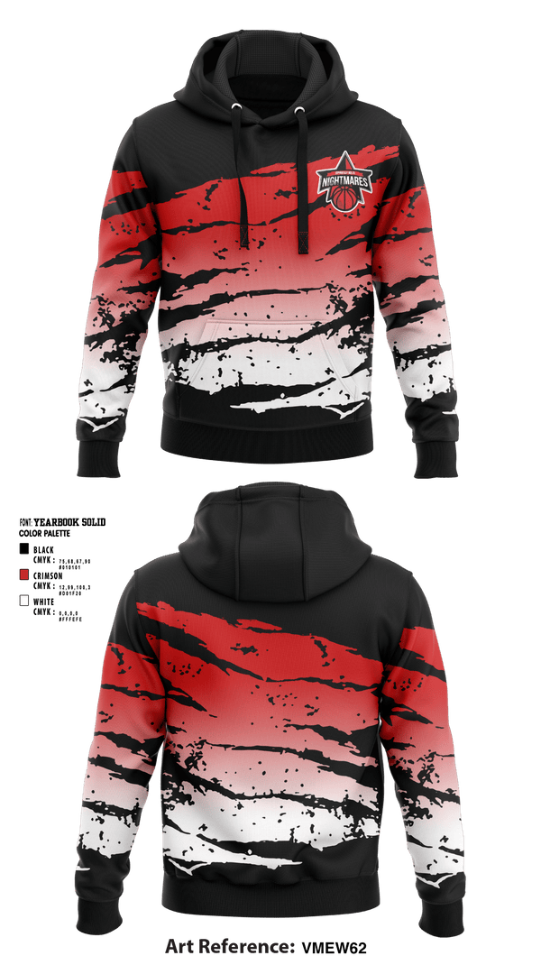 Hoodie, Springfield nightmares, Men's Basketball, Teamtime, Team time, sublimation, custom sports apparel, team uniforms, spirit wear, spiritwear, sports uniforms, custom shirts, team store, custom team store, fundraiser sports, apparel fundraiser