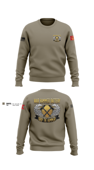 Crew Neck Sweatshirt, HHB 2-44 ADAR, Army, Teamtime, Team time, sublimation, custom sports apparel, team uniforms, spirit wear, spiritwear, sports uniforms, custom shirts, team store, custom team store, fundraiser sports, apparel fundraiser