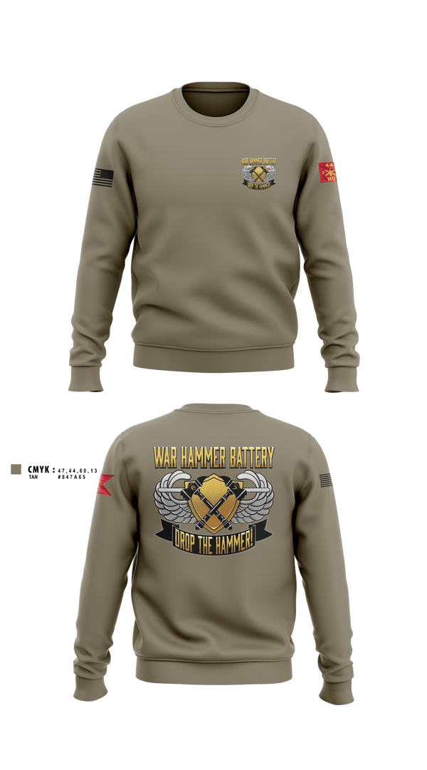 Crew Neck Sweatshirt, HHB 2-44 ADAR, Army, Teamtime, Team time, sublimation, custom sports apparel, team uniforms, spirit wear, spiritwear, sports uniforms, custom shirts, team store, custom team store, fundraiser sports, apparel fundraiser