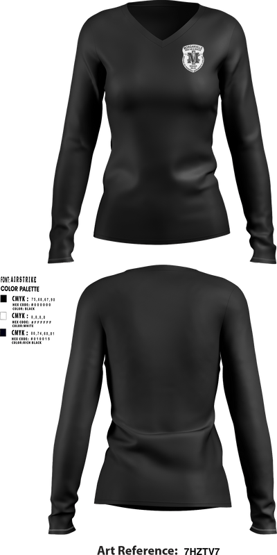 MORGANVILLE EMSMORGANVILLE EMS 56578516 Women's Long Sleeve V-neck Shirt - 1