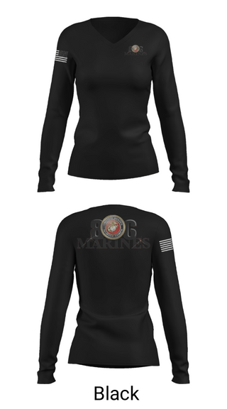 Women's Long Sleeve Vneck Shirt, 806 Marines, Marines, Teamtime, Team time, sublimation, custom sports apparel, team uniforms, spirit wear, spiritwear, sports uniforms, custom shirts, team store, custom team store, fundraiser sports, apparel fundraiser