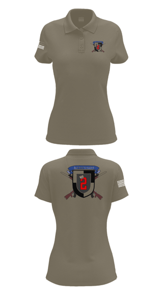 Women's Short Sleeve Performance Polo, 2nd Battalion, Army, Teamtime, Team time, sublimation, custom sports apparel, team uniforms, spirit wear, spiritwear, sports uniforms, custom shirts, team store, custom team store, fundraiser sports, apparel fundraiser