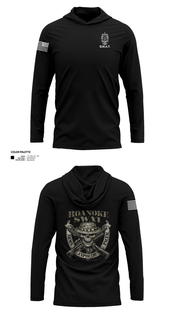 Roanoke SWAT 27210118 Long Sleeve Performance Shirt with hood - 14