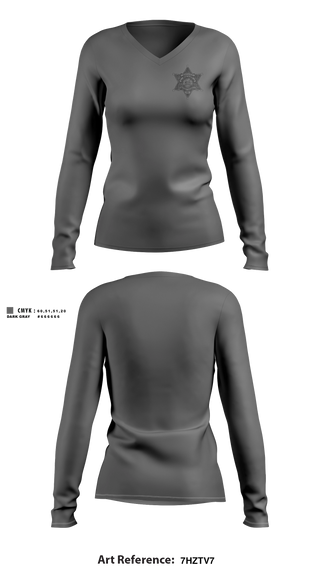 Wetzel County Sheriff Women's Long Sleeve V-neck Shirt - 21