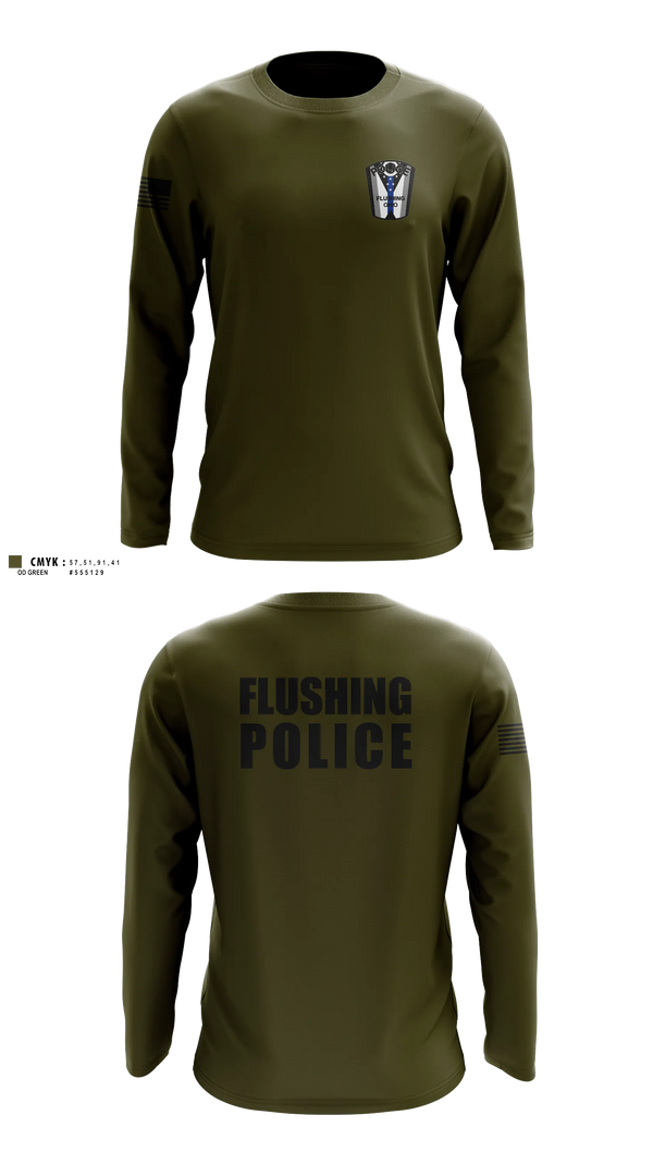 Flushing Police Department 31857858 Long Sleeve Performance Shirt - 3