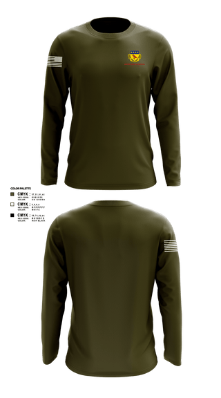 Long Sleeve Performance Shirt, Alpha BTRY 2/138th FA, National Guard, Teamtime, Team time, sublimation, custom sports apparel, team uniforms, spirit wear, spiritwear, sports uniforms, custom shirts, team store, custom team store, fundraiser sports, apparel fundraiser