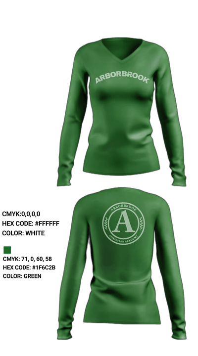 Arborbrook Christian Academy Falcons 15846524 Women's Long Sleeve V-neck Shirt - 1