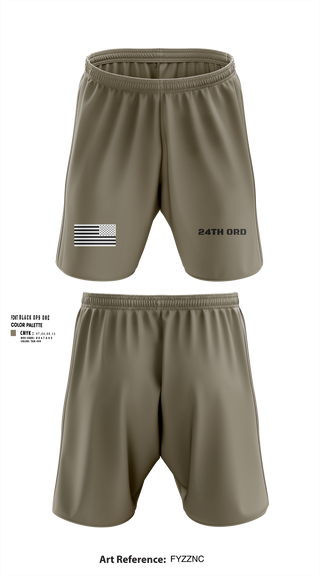Athletic Shorts With Pockets, 24th ORD, , Teamtime, Team time, sublimation, custom sports apparel, team uniforms, spirit wear, spiritwear, sports uniforms, custom shirts, team store, custom team store, fundraiser sports, apparel fundraiser