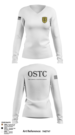 Women's Long Sleeve Vneck Shirt, Fort Campbell & Redstone Arsenal - Office of Special Trial Counsel, , Teamtime, Team time, sublimation, custom sports apparel, team uniforms, spirit wear, spiritwear, sports uniforms, custom shirts, team store, custom team store, fundraiser sports, apparel fundraiser