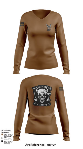 Women's Long Sleeve Vneck Shirt, USS Midway, Navy, Teamtime, Team time, sublimation, custom sports apparel, team uniforms, spirit wear, spiritwear, sports uniforms, custom shirts, team store, custom team store, fundraiser sports, apparel fundraiser