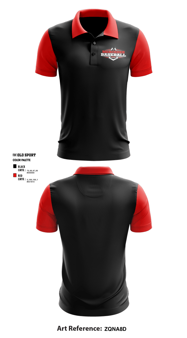 Short Sleeve Performance Polo, Mercedes Baseball Academy, Baseball, Teamtime, Team time, sublimation, custom sports apparel, team uniforms, spirit wear, spiritwear, sports uniforms, custom shirts, team store, custom team store, fundraiser sports, apparel fundraiser