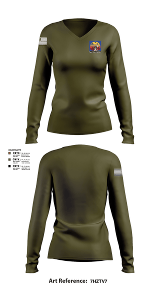 Women's Long Sleeve Vneck Shirt, TF Wolverine, Army, Teamtime, Team time, sublimation, custom sports apparel, team uniforms, spirit wear, spiritwear, sports uniforms, custom shirts, team store, custom team store, fundraiser sports, apparel fundraiser