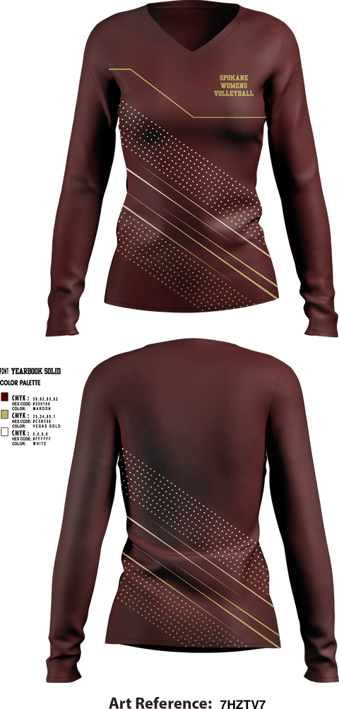 Women's Long Sleeve Vneck Shirt, Spokane, Women's Volleyball, Teamtime, Team time, sublimation, custom sports apparel, team uniforms, spirit wear, spiritwear, sports uniforms, custom shirts, team store, custom team store, fundraiser sports, apparel fundraiser