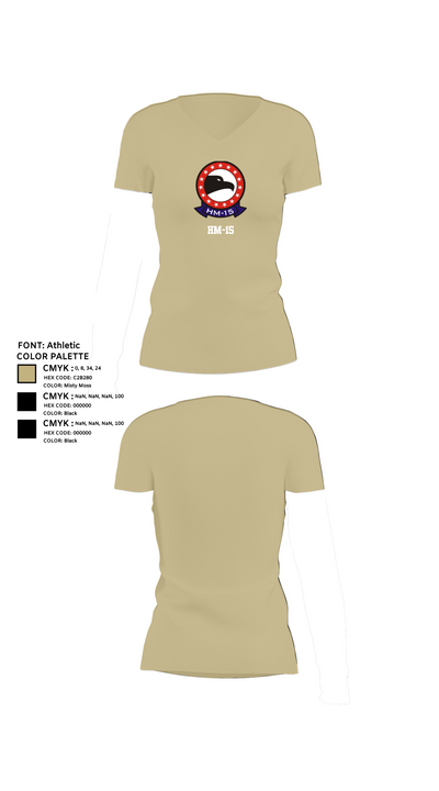 HM-15 15148080 Women's Short Sleeve V-neck Shirt - 80