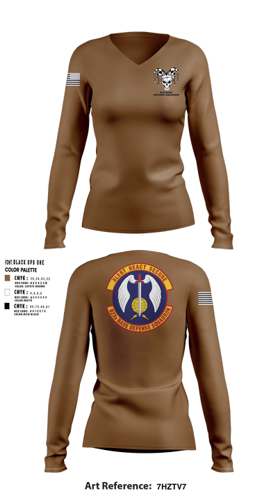 823 Base Defense Squadron 41934772 Women's Long Sleeve V-neck Shirt - 1