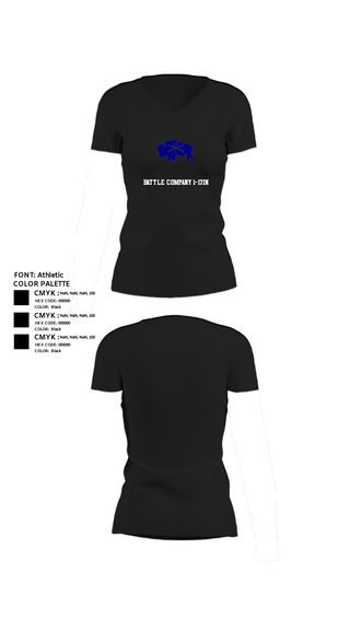 Women's Short Sleeve Vneck Shirt, Battle company 1-17IN, Army, Teamtime, Team time, sublimation, custom sports apparel, team uniforms, spirit wear, spiritwear, sports uniforms, custom shirts, team store, custom team store, fundraiser sports, apparel fundraiser