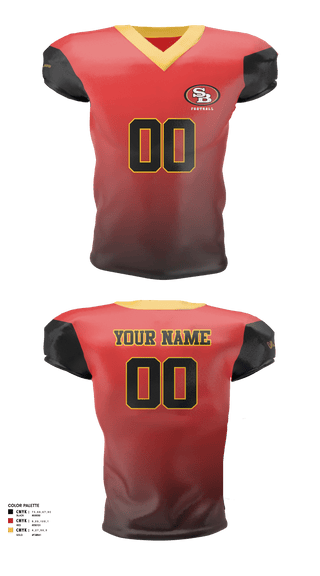 Football Jersey, Southbay 49ers 9(Villains), Football, Teamtime, Team time, sublimation, custom sports apparel, team uniforms, spirit wear, spiritwear, sports uniforms, custom shirts, team store, custom team store, fundraiser sports, apparel fundraiser