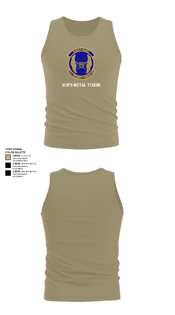 Tank Top, 51SFS Metal Tigers, Air Force, Teamtime, Team time, sublimation, custom sports apparel, team uniforms, spirit wear, spiritwear, sports uniforms, custom shirts, team store, custom team store, fundraiser sports, apparel fundraiser