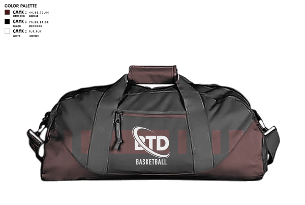 Duffle Bag, BTD, Men's Basketball, Teamtime, Team time, sublimation, custom sports apparel, team uniforms, spirit wear, spiritwear, sports uniforms, custom shirts, team store, custom team store, fundraiser sports, apparel fundraiser