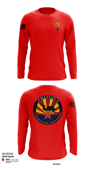 Long Sleeve Performance Shirt, Arizona Underwater Explorers, Police, Teamtime, Team time, sublimation, custom sports apparel, team uniforms, spirit wear, spiritwear, sports uniforms, custom shirts, team store, custom team store, fundraiser sports, apparel fundraiser