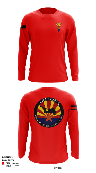 Arizona Underwater Explorers 16457471 Long Sleeve Performance Shirt - 41