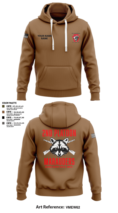 Charger Co. / 2-112th Infantry Battalion 37738588 Hoodie - 100