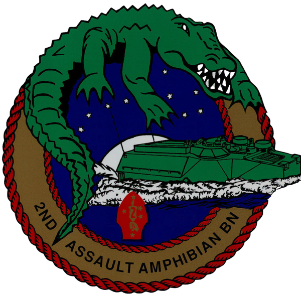 2d Assault Amphibian Battalion Stainless Steel Water Bottle with a Straw Lid