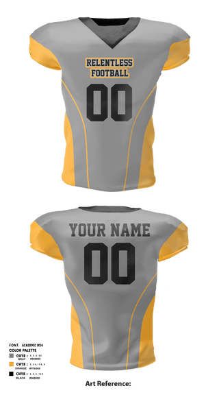 Football Jersey, Relentless, Football, Teamtime, Team time, sublimation, custom sports apparel, team uniforms, spirit wear, spiritwear, sports uniforms, custom shirts, team store, custom team store, fundraiser sports, apparel fundraiser