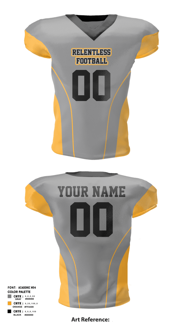 Football Jersey, Relentless, Football, Teamtime, Team time, sublimation, custom sports apparel, team uniforms, spirit wear, spiritwear, sports uniforms, custom shirts, team store, custom team store, fundraiser sports, apparel fundraiser