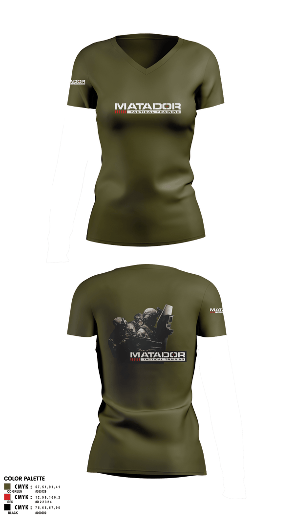 Women's Short Sleeve Vneck Shirt, Matador Tactical, , Teamtime, Team time, sublimation, custom sports apparel, team uniforms, spirit wear, spiritwear, sports uniforms, custom shirts, team store, custom team store, fundraiser sports, apparel fundraiser
