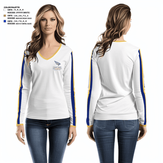 Women's Long Sleeve Vneck Shirt, FLORIDA BEREANS, Football, Teamtime, Team time, sublimation, custom sports apparel, team uniforms, spirit wear, spiritwear, sports uniforms, custom shirts, team store, custom team store, fundraiser sports, apparel fundraiser