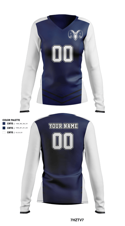 Rochester Area High School Volleyball 31192542 Women's Long Sleeve V-neck Shirt - 41