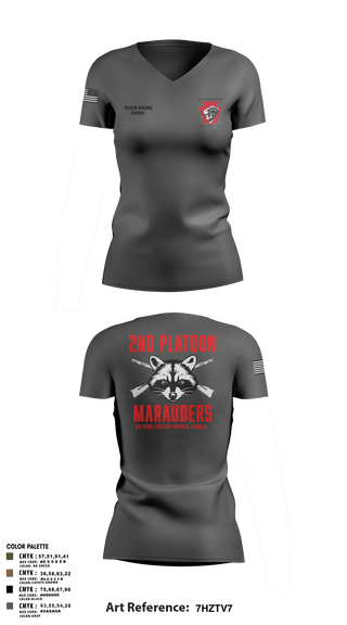 Women's Short Sleeve Vneck Shirt, Charger Co. / 2-112th Infantry Battalion, National Guard, Teamtime, Team time, sublimation, custom sports apparel, team uniforms, spirit wear, spiritwear, sports uniforms, custom shirts, team store, custom team store, fundraiser sports, apparel fundraiser