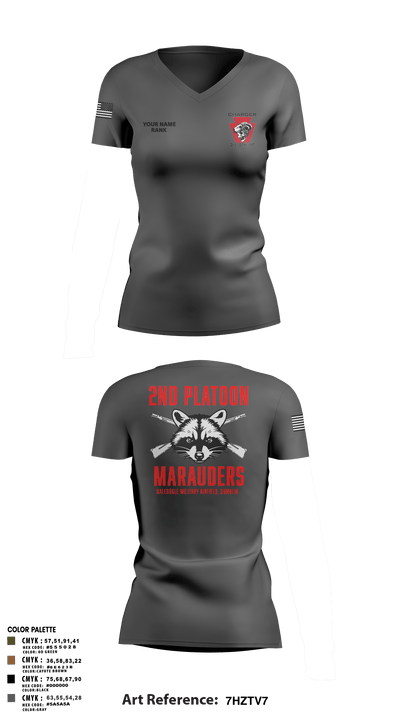 Charger Co. / 2-112th Infantry Battalion 37738588 Women's Short Sleeve V-neck Shirt - 75