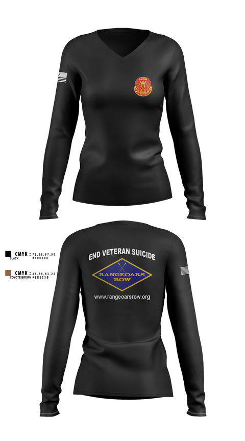 Women's Long Sleeve Vneck Shirt, B/2-327th, , Teamtime, Team time, sublimation, custom sports apparel, team uniforms, spirit wear, spiritwear, sports uniforms, custom shirts, team store, custom team store, fundraiser sports, apparel fundraiser