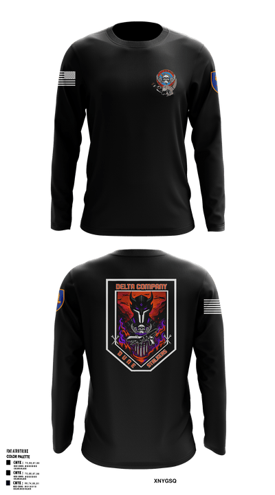 Delta Co, 2-13th AVN REGT_CADRE 68072137 Long Sleeve Performance Shirt - 6