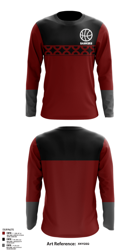 Long Sleeve Performance Shirt, Bankers, Men's Basketball, Teamtime, Team time, sublimation, custom sports apparel, team uniforms, spirit wear, spiritwear, sports uniforms, custom shirts, team store, custom team store, fundraiser sports, apparel fundraiser