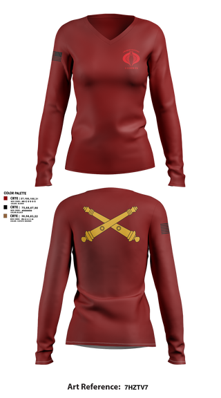 Women's Long Sleeve Vneck Shirt, Charlie Battery, 1-119th FA, , Teamtime, Team time, sublimation, custom sports apparel, team uniforms, spirit wear, spiritwear, sports uniforms, custom shirts, team store, custom team store, fundraiser sports, apparel fundraiser
