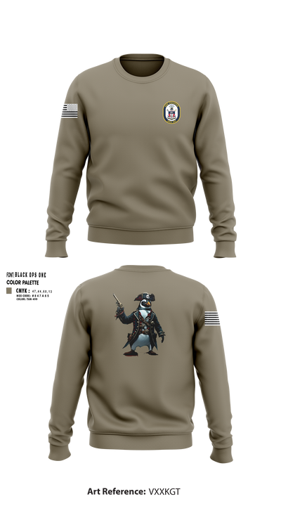 USS TRUXTUN DDG 103 86868328 Crew Neck Sweatshirt - 100