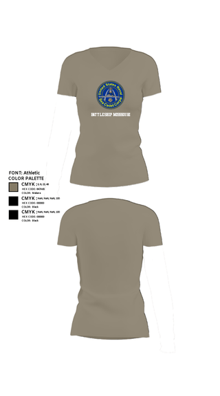 Women's Short Sleeve Vneck Shirt, Battleship misssouri, Navy, Teamtime, Team time, sublimation, custom sports apparel, team uniforms, spirit wear, spiritwear, sports uniforms, custom shirts, team store, custom team store, fundraiser sports, apparel fundraiser