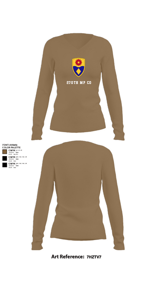 Women's Long Sleeve Vneck Shirt, 270th MP CO, National Guard, Teamtime, Team time, sublimation, custom sports apparel, team uniforms, spirit wear, spiritwear, sports uniforms, custom shirts, team store, custom team store, fundraiser sports, apparel fundraiser
