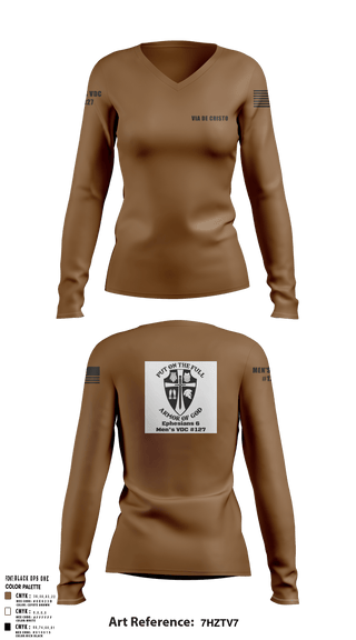 Women's Long Sleeve Vneck Shirt, Service AideService AideVia De Cristo, , Teamtime, Team time, sublimation, custom sports apparel, team uniforms, spirit wear, spiritwear, sports uniforms, custom shirts, team store, custom team store, fundraiser sports, apparel fundraiser