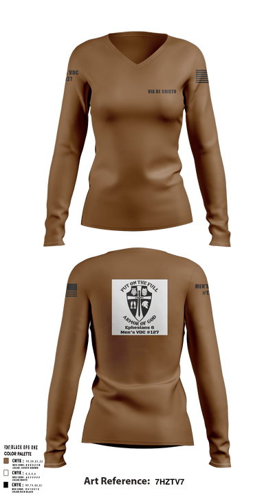 Service Aide 89628697 Women's Long Sleeve V-neck Shirt - 1