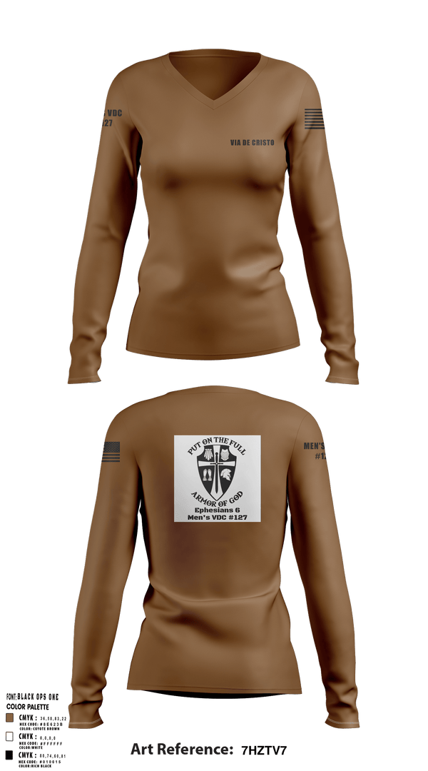 Women's Long Sleeve Vneck Shirt, Service AideService AideVia De Cristo, , Teamtime, Team time, sublimation, custom sports apparel, team uniforms, spirit wear, spiritwear, sports uniforms, custom shirts, team store, custom team store, fundraiser sports, apparel fundraiser