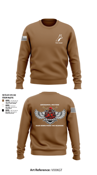 Crew Neck Sweatshirt, Fox troop, Army, Teamtime, Team time, sublimation, custom sports apparel, team uniforms, spirit wear, spiritwear, sports uniforms, custom shirts, team store, custom team store, fundraiser sports, apparel fundraiser